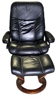 Stressless Leather Chair & Ottoman