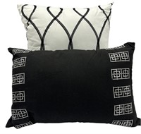 Two Black & White Decorative Pillows