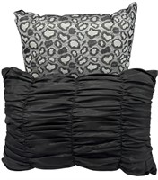 Two Black & Silver Decorative Pillows