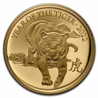 2022 1/4 Oz Gold Year Of Tiger Pf W/ Box & Coa