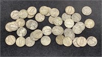 (40) Jefferson Silver War Nickels