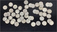 (50) Silver Roosevelt Dimes