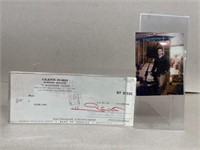 1974 Glen Ford check stub with photograph