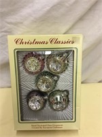 Christmas Classics Indented Glass Tree Ornaments