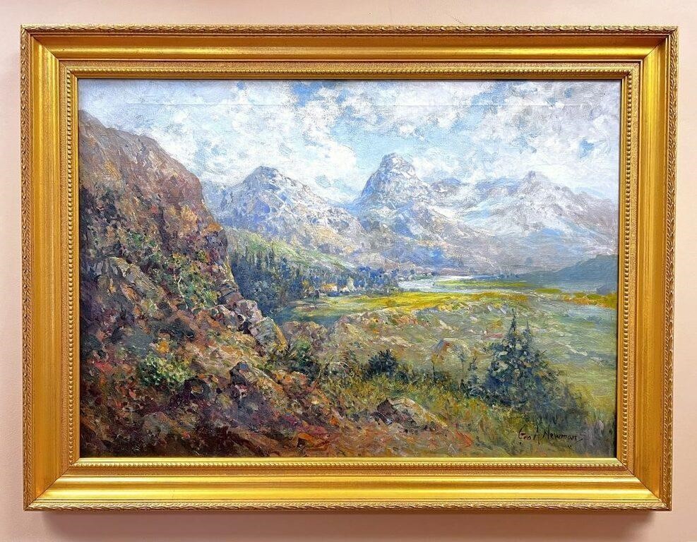 George A Newman Landscape Painting O/C