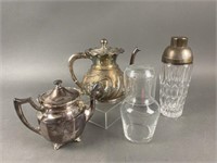 Crystal Cocktail Shaker, Silver Plate & More
