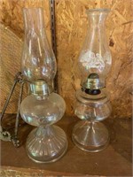 Two Oil Lamps, Table Lamp, and Miscellaneous