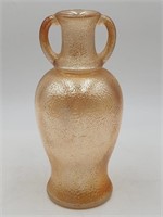 Vtg MCM Carnival Glass Marigold Textured Vase