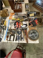 1/2 table lot of various tools