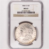 1884-O Morgan Dollar NGC MS63