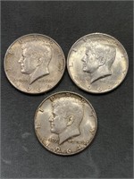 3x The Bid 1964 Silver Half Dollars