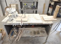 Rolling Work Table (43" x 18" x 27") w/ Contents