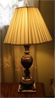 Vintage Brass & Marble Base Lamp