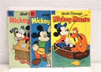 (3) DELL 1950'S MICKEY MOUSE 10 CENT COMICS