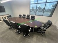 142"x47" Conference Table and (9) Office Chairs
