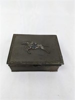 Vintage Horse Racing Themed Cigarette Box and