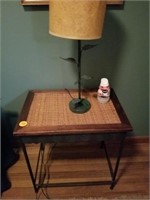 IRON LEG END TABLE AND LAMP