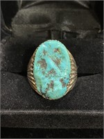Robert Leekya Zuni Sterling Silver Turquoise Ring