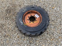 Skid Loader Tire and Rim + R2