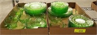 GREEN DEPRESSION GLASS-ASSORTED PIECES