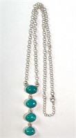 20" Sterling Turquoise Necklace 16 Grams