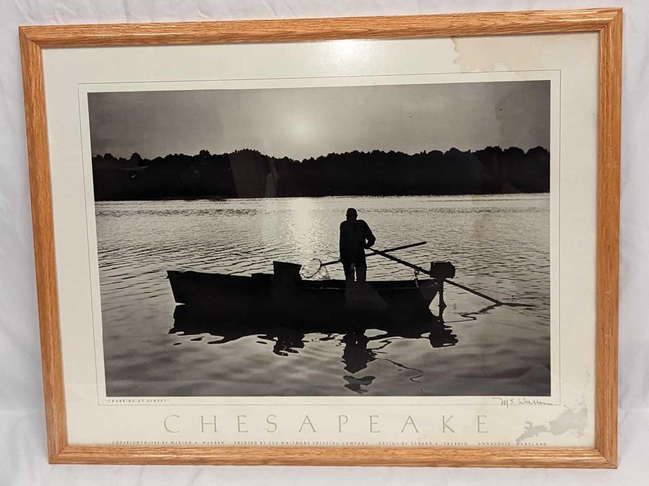 M. E. Warren Crabbing At Sunset Framed Print