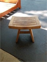 Wooden stool. 18x18x12. Auqa Teak.