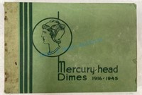 1916–1945 mercury dime book 77 pieces