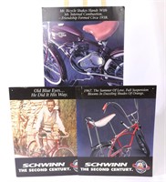 3 Vtg SCHWINN Bicycle Store Dealer Display Posters