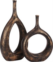 Bronze Ceramic Vases x2