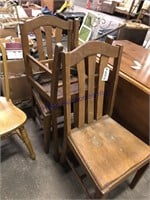 SET OF 3 STRAIGHT-BACK WOOD CHAIRS