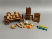 Collection of Miniature Doll House Furniture