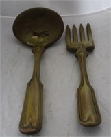 Art pottery spoon & fork set