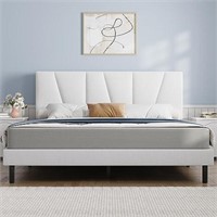 Molblly Bed Upholstered Platform with Headboard