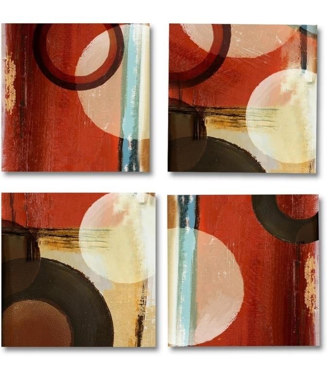 New, HELOR VICOR Abstract Black Red Rustic Wall