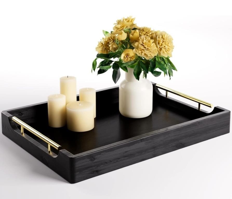 New, Black Coffee Table Tray 16.5" x 12" - Real