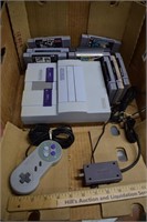 Super Nintendo Game Console w/ Games - Untested