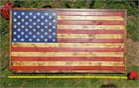 hand crafted wood flag