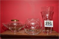 Princess glass 4pcs - vase is 11-1/2" t