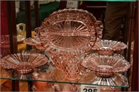 Pink Depression glass - 5 pcs -