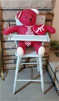 Adorable red valentine bear in high chair approx