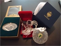 3 Waterford Crystal Ornaments 1997, 98 & Globe