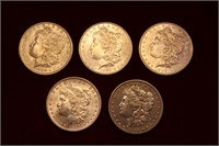 5 Morgan Silver Dollar lot; 1898O,99O, 1900O,