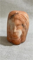 Peach alabaster carved and signed Native American