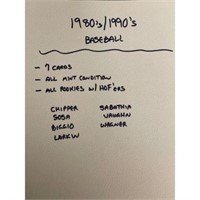 (7)1980's-90's Baseball Cards All Rookies/hof