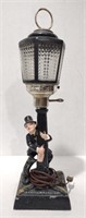 Metal Drunk Charlie Chaplin Table Lamp w/ Glass