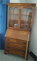 Wooden Drop Front Secretary with Key
