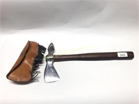 Polished Throwing Tomahawk with Carrier