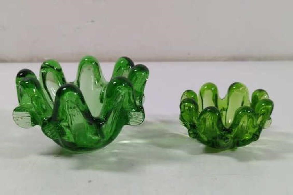 Vintage Green Art Glass