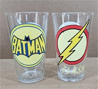 2016 Batman & Flash DC Comic Drinking Glasses